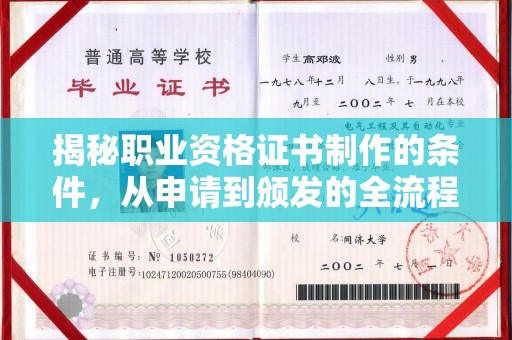 察布查尔锡伯揭秘职业资格证书制作的条件，从申请到颁发的全流程解析